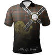 Kennedy Weathered Polo Shirts Tartan Crest Celtic Scotland Lion A30