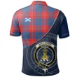 Galloway Red Polo Shirts Tartan Crest A30