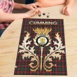 Cumming Hunting Modern Clan Name Crest Tartan Thistle Scotland Jigsaw Puzzle K32