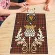 Cumming Hunting Weathered Clan Crest Tartan Thistle Gold Jigsaw Puzzle K32