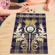 Cunningham Dress Blue Dancers Clan Name Crest Tartan Thistle Scotland Jigsaw Puzzle K32