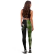 Cunningham Dress Green Dancers Crest Tartan Leggings | Over 500 Tartans | Special Custom Design