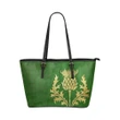 Currie Tartan - Thistle Royal Leather Tote Bag HJ4