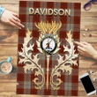 Davidson Dress Dancers Clan Name Crest Tartan Thistle Scotland Jigsaw Puzzle K32