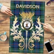 Davidson of Tulloch  Clan Name Crest Tartan Thistle Scotland Jigsaw Puzzle K32