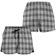 Douglas Grey Modern Crest Tartan Shorts For Women K7