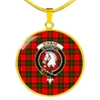 Dunbar Modern Tartan Crest Circle Necklace HJ4
