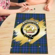 Edmonstone Clan Crest Tartan Jigsaw Puzzle Gold K32