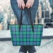 Flower Of Scotland Tartan Leather Tote Bag (Small) A9