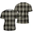 Menzies Black & White Ancient Tartan All Over Print T-Shirt | Scottishclans.co