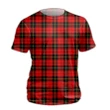 Wallace Hunting - Red Tartan All Over Print T-Shirt K7