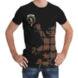 Stewart Black Tartan Clan Crest Lion & Thistle T-Shirt K6