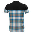 Tartan Horizontal T-Shirt - Stewart Muted Blue - BN