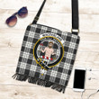 MacFarlane Black & White Ancient Tartan Clan Badge Boho Handbag K7