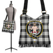 MacFarlane Black & White Ancient Tartan Clan Badge Boho Handbag | scottishclans.co