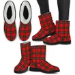 Wallace Hunting - Red Tartan Faux Fur Boots Shoes Footwear