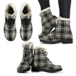Menzies Black & White Ancient Tartan Faux Fur Leather Boots