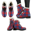 Galloway Red Tartan Faux Fur Leather Boots