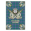 Garden Flag Pitcairn Hunting Clan Crest Golf Courage  Gold Thistle