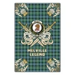 Garden Flag Melville Clan Crest Golf Courage  Gold Thistle