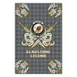Garden Flag Gladstone Clan Crest Golf Courage  Gold Thistle