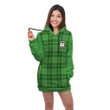 Hoodie Dress - Clephane (or Clephan) Crest Tartan Hooded Dress Sleeve Color