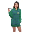 Hoodie Dress - Irvine Crest Tartan Hooded Dress Sleeve Color