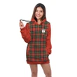 Hoodie Dress - Dennistoun Crest Tartan Hooded Dress Sleeve Color