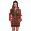 Hoodie Dress - Dennistoun Crest Tartan Hooded Dress Sleeve Color
