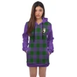 Hoodie Dress - Elphinstone Crest Tartan Hooded Dress Sleeve Color
