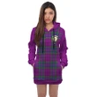 Hoodie Dress - Wardlaw Crest Tartan Hooded Dress Sleeve Color