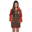 Hoodie Dress - Stewart (High Stewards) Crest Tartan Hooded Dress Sleeve Color