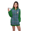 Hoodie Dress - Pitcairn Crest Tartan Hooded Dress Sleeve Color