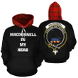 MacDonnell of Keppoch Modern In My Head Hoodie Tartan Scotland K9