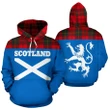 Tartan All Over Hoodie - Lion Wallace Weathered