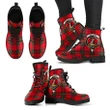 Wallace Weathered Tartan Clan Badge Leather Boots A9
