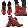 Ross Modern Tartan Clan Badge Leather Boots A9