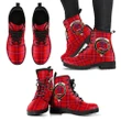 Rose Tartan Clan Badge Leather Boots A9