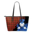 Stewart of Appin Modern Leather Tote Bag Small | Tartan Bags