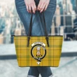 Houston Tartan Clan Badge Leather Tote Bag (Small) | Over 300 Clans And 500 Tartans | Special Custom Design
