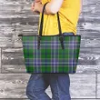 Wishart Hunting Modern Tartan Leather Tote Bag (Large) | Over 500 Tartans | Special Custom Design