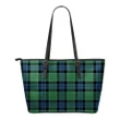 Graham of Menteith Ancient Tartan Leather Tote Bag (Small) | Over 500 Tartans | Special Custom Design