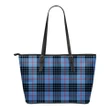 MacKay Blue Tartan Leather Tote Bag (Small) | Over 500 Tartans | Special Custom Design
