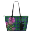 Graham of Menteith Modern Tartan Leather Tote Bag Thistle Scotland Maps A91