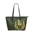 Gayre Tartan - Thistle Royal Leather Tote Bag