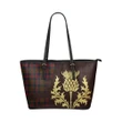 Tennant Tartan - Thistle Royal Leather Tote Bag