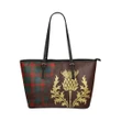 Mar Tartan - Thistle Royal Leather Tote Bag