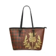 Hamilton Ancient Tartan - Thistle Royal Leather Tote Bag