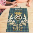 Leslie Hunting Ancient Clan Name Crest Tartan Thistle Scotland Jigsaw Puzzle