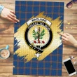 MacLaine of Loch Buie Hunting Ancient Clan Crest Tartan Jigsaw Puzzle Gold